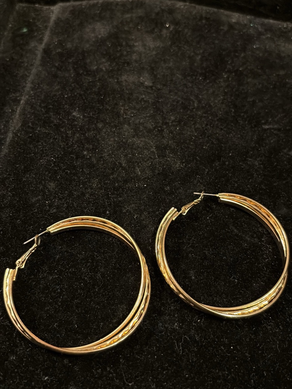 Classic Gold-Tone Twisted Hoop Earrings for Women